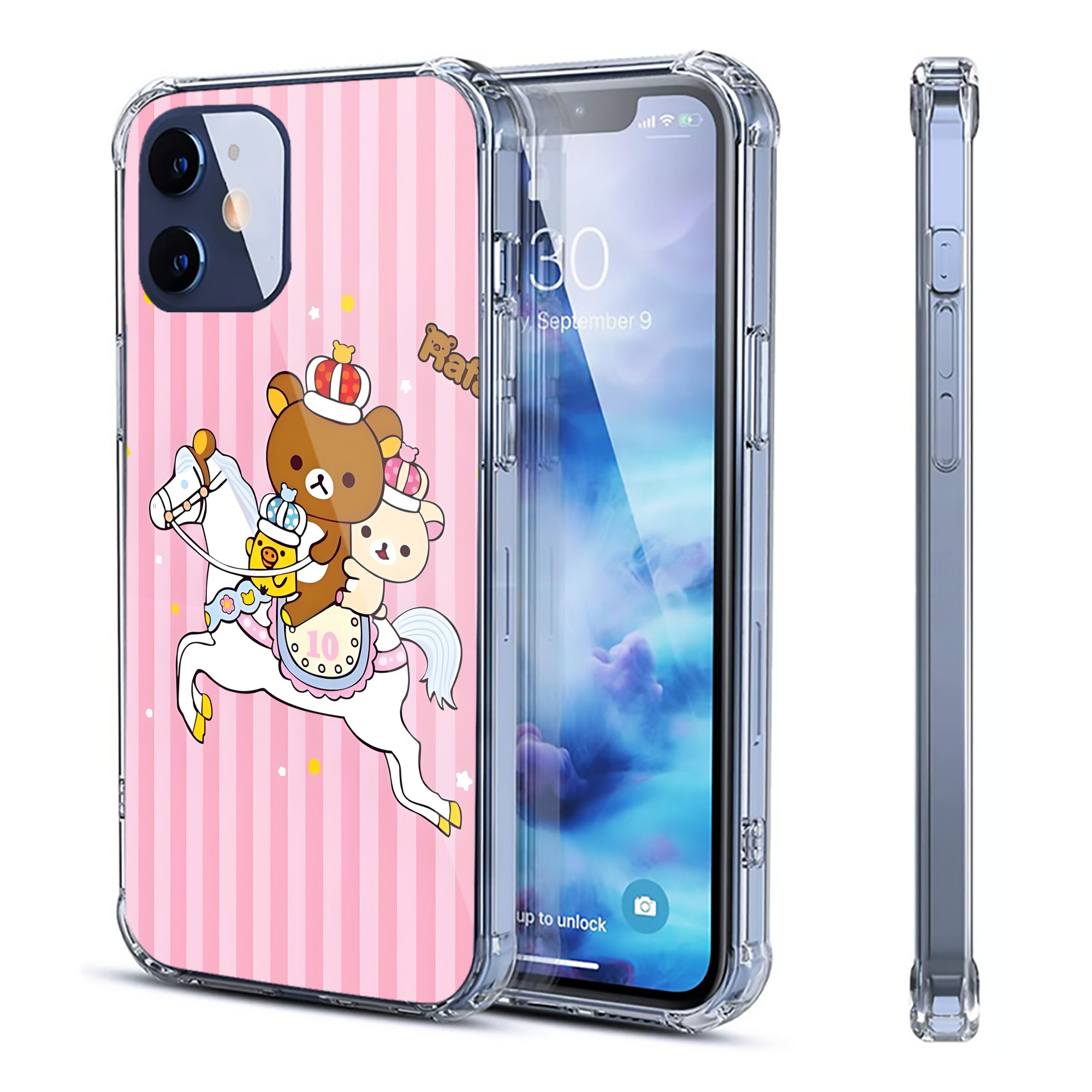 （画像用） リラックマ リラックマ キイロイトリ Rilakkuma Korilakkuma Kiiroitori 【iPhone 12シリーズ対応】透明スマホケース（クリアソフトケース）